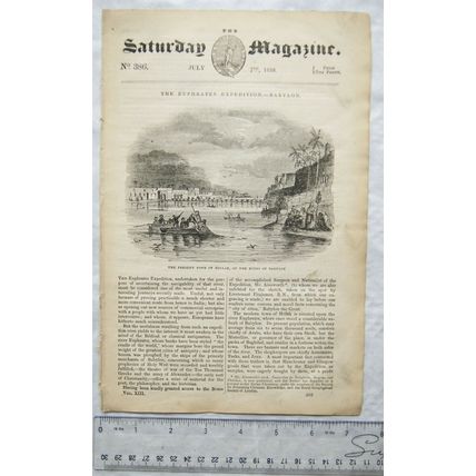 1838 The Saturday Magazine No. 386 Babylon, coronation regalia, turnip fly, etc.