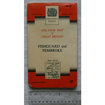 1965 OS seventh series 1" linen map sheet 138/151 Fishguard & Pembroke