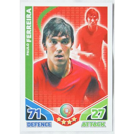 2010 Topps Match Attax World Cup Trading Card - Portugal, Paulo Ferreira