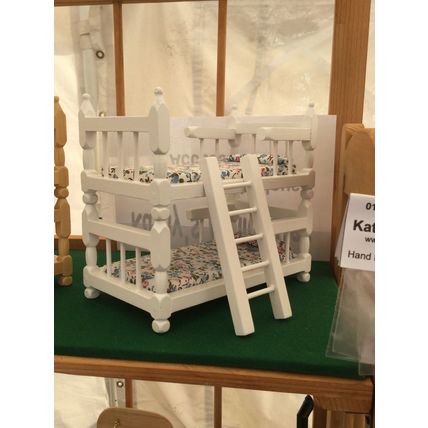 White Bunk Beds 1:12th Dolls House Miniature