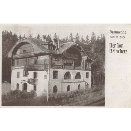 Pension Belvedere Semmering Austria Rare Postcard