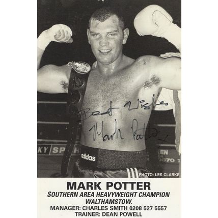 Mark Potter Walthamstow British Boxing Champion Hand Signed Photo
