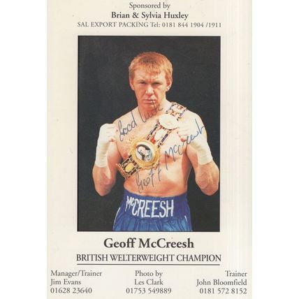 Geoff McCreesh British Boxing Champion Rare Hand Signed Publicity Photo