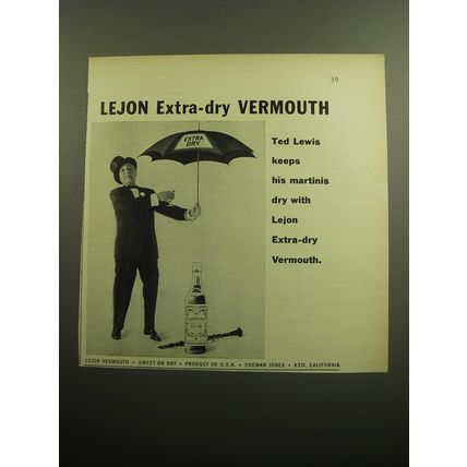 1957 Lejon Vermouth Advertisement - Ted Lewis