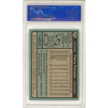 1980 Topps Terry Forster #605 PSA 9 P1303