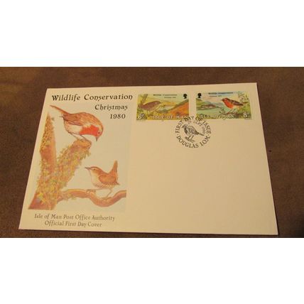 1980 Isle of Man FDC, First Day Cover - Wildlife Conservation / Christmas