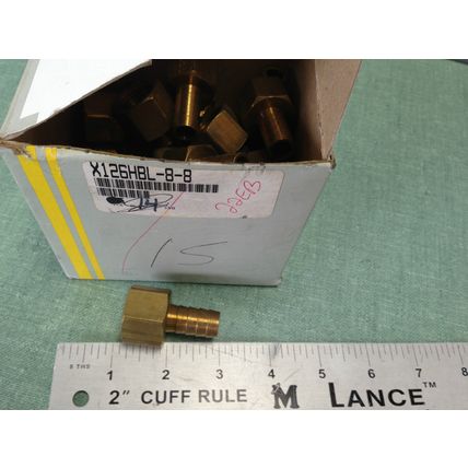 LOT 23 1/2" PARKER FLUID CONNECTOR X126HBL-8-8,Brass Barb Barbed Hose Fitting,SV