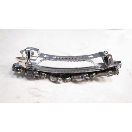 Choose your size silver metal clear or gray crystal hair pin clip barrette