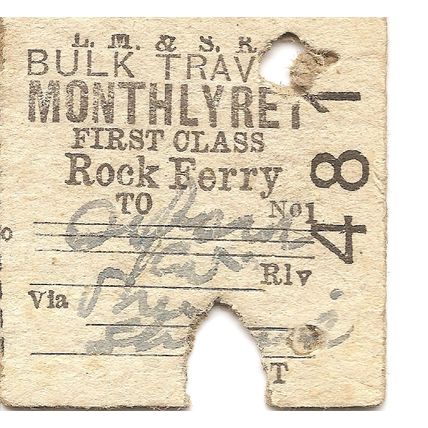 L.M.S.R. Edmondson Ticket - Rock Ferry to Oxford