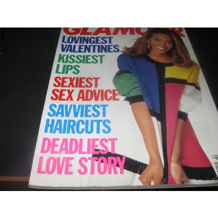 GLAMOUR MAGAZINE FEBRUARY 1991 Lovingest Valentines / Sexiest Advice / Kissiest