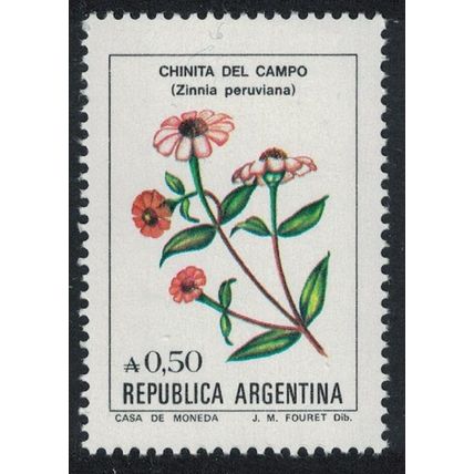 Argentina 'Zinnnia peruviana' Flowers 50c 1985 MNH SG#1938