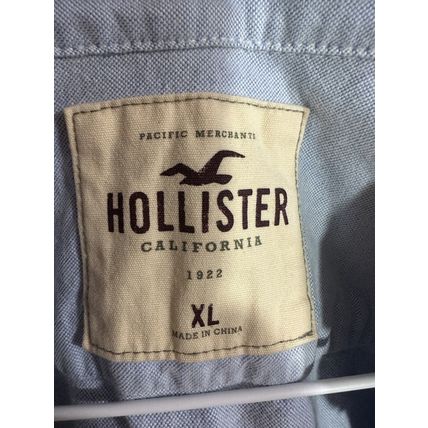 Hollister Shirt Mens X-Large Blue Collared Button Up Long Sleeve 100% Cotton