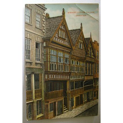 old colour postcard Bishop Lloyds Palace Chester