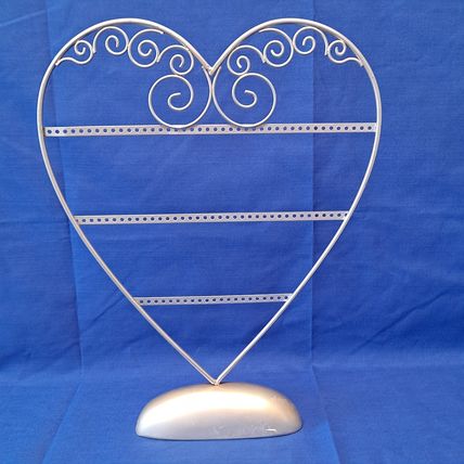 METAL HEART EARRING HOLDER Hanger Jewelry Stand Rack Display Live Love Laugh