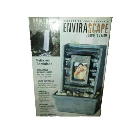 Homedics Envirascape Relaxation Photo Fountain Picture Frame 2" x 2 1/2" Picture