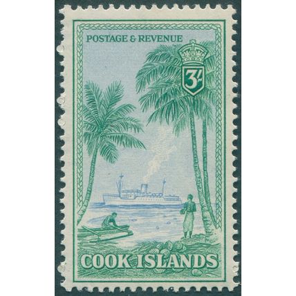 Cook Islands 1949 3s light blue & bluish green SG159 MNH