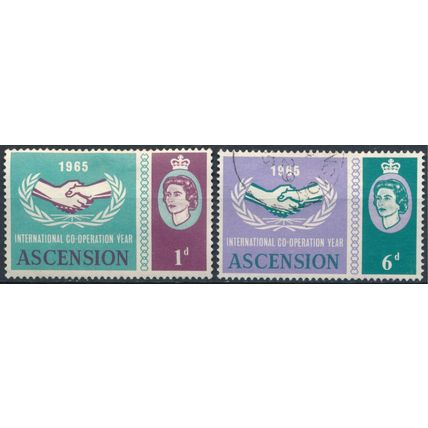 International Co-operation Year - Ascension 1965 - NM H & FH - SG 89/90