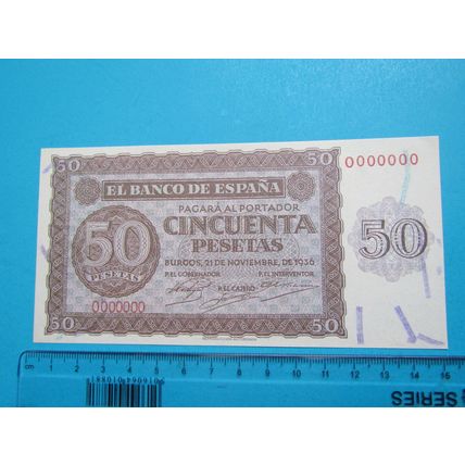 Espana Spain 1936 50 Pesetas Banknote Reproduction - 80