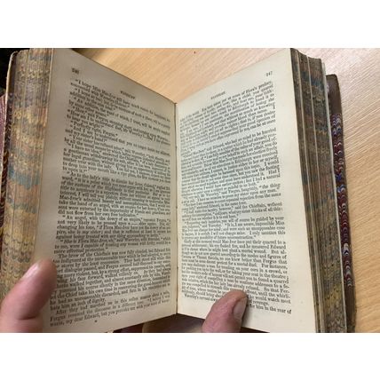 1862 SIR WALTER SCOTT "WAVERLEY / GUY MANNERING" ANTIQUE HB BOOK (P4)