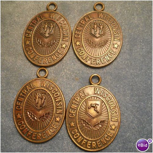 4 Wisconsin Central Conference Bronze Sports Medals Track & Field Jostens LOT