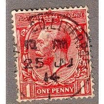 GB stamps 1912 - SG419 - KGV - 1d red - Liverpool