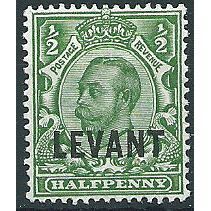 British Levant 1912 L14 1/2d Green Mounted Mint ....