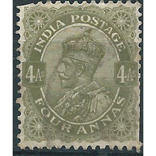 India 1911 SG175 4a Olive-Green Fine Used Filler .. ..