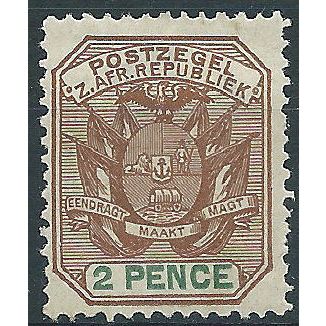 Transvaal 1897 SG218 2d Brown & Green (hinge thin) Mounted Mint .. ..
