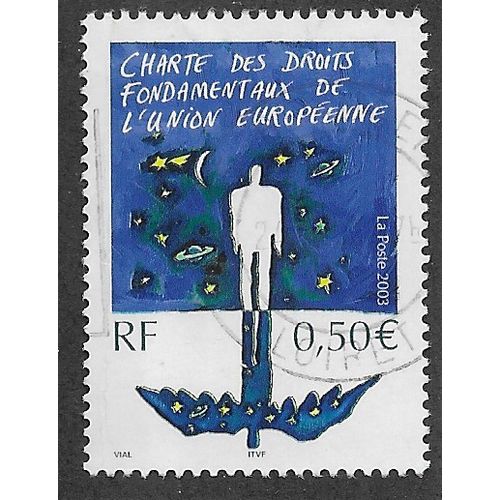 FRA 2003 50c 'HUMAN RIGHTS CHARTER' FINE USED (EBID56-045)