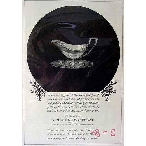 BLACK STARR FROST JEWELERS 1924 sterling silver vintage ad