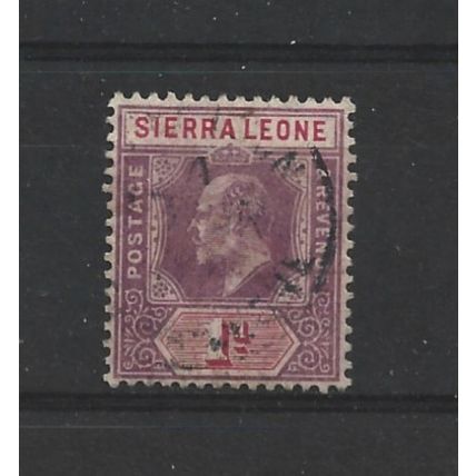 SierraLeone.SG74 1d Dull Mauve and Carmine.Variety Unchecked.Fine Used.Feb24
