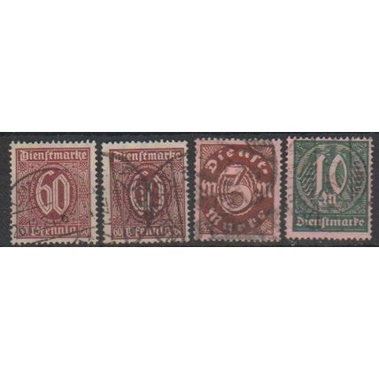 Mi: 66/8 used 1921 Dienst. Cat € 22