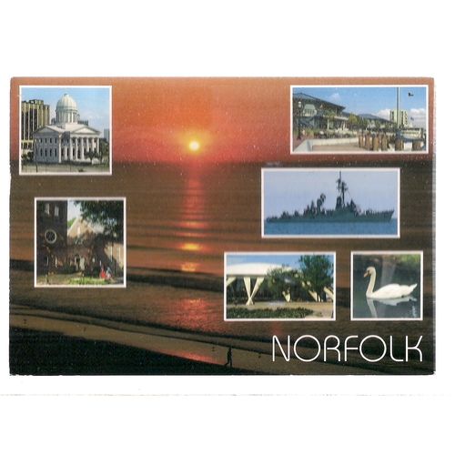 NORFOLK, VIRGINIA, multiview .used postcard 2007 postmark =