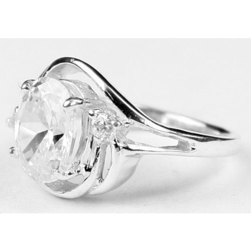Cubic Zirconia, 925 Sterling Silver Ladies Ring, SR021
