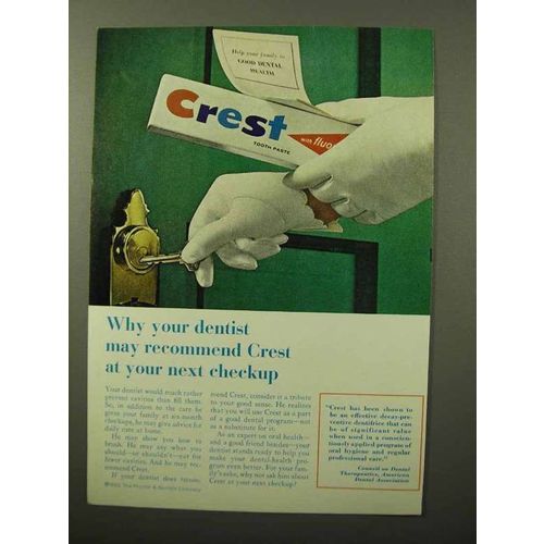 1964 Crest Tooth Paste Ad - Dentist May Recommend