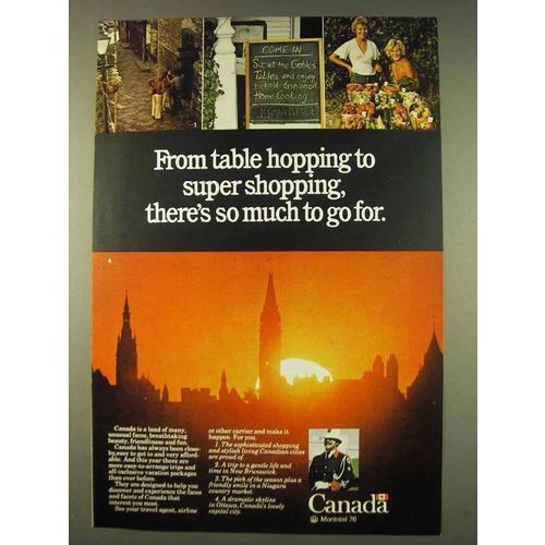 1976 Canada Tourism Ad - Table Hopping Super Shopping