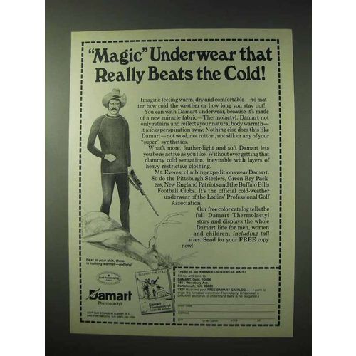 1984 Damart Underwear Ad - Magic That Beats the Cold