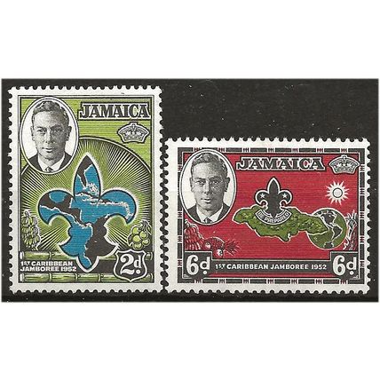 Jamaica 1952 Scout Jamboree Set SG151-152 Mounted Mint . ..
