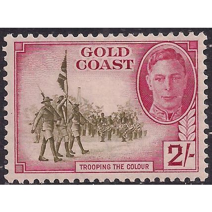 Gold Coast 1948 KGV1 2/-d Green & Magenta MM SG 144 CV £12 ( L1305 )