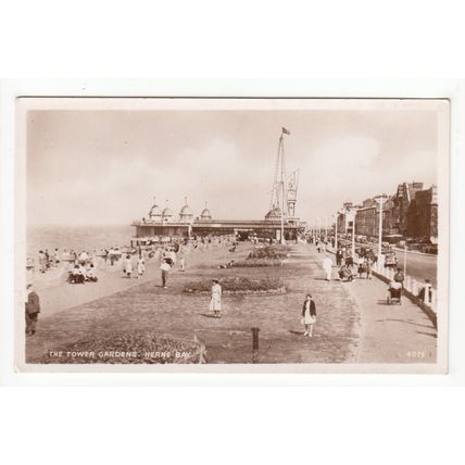 The Tower Gardens Herne Bay Postcard RP Kent 4075