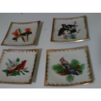 Royal Straffordshire coasters set of 4 birds vivid colors clear design