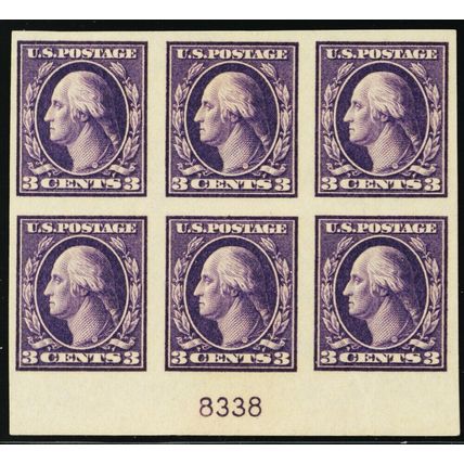 484, Mint XF LH 3¢ Plate Block of Six Stamps Cat $95.00 - Stuart Katz