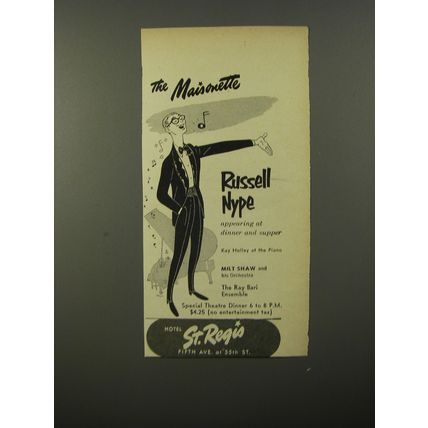 1954 Hotel St. REgis Ad - The Maissonette Russell Nype