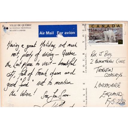 Quebec Canada Multiview Postcard posted creased