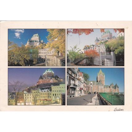 Quebec Canada Multiview Postcard posted creased