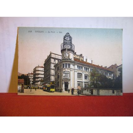LA POSTE, POST OFFICE, TOULON unused antique postcard #