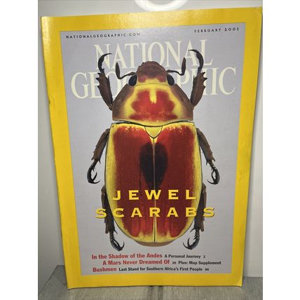 National Geographic Magazines February 2001 Jewel Scarabs - Vintage Collectable