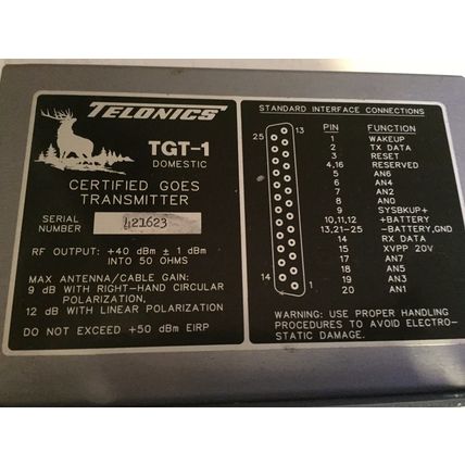 TELONICS TGT-1 DOMESTIC CERTIFIED GOES TRANSMITTER TGT1, telonics tgt-1,CU