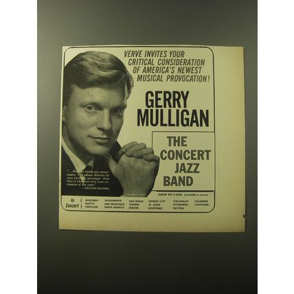 1960 Verve Record Album Advertisement - Gerry Mulligan The Concert Jazz Band