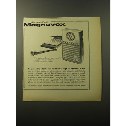 1960 Magnavox Pocket-Mate Transistor Radio Advertisement
